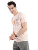 Peach Wrogn Route Slim Fit T-Shirt