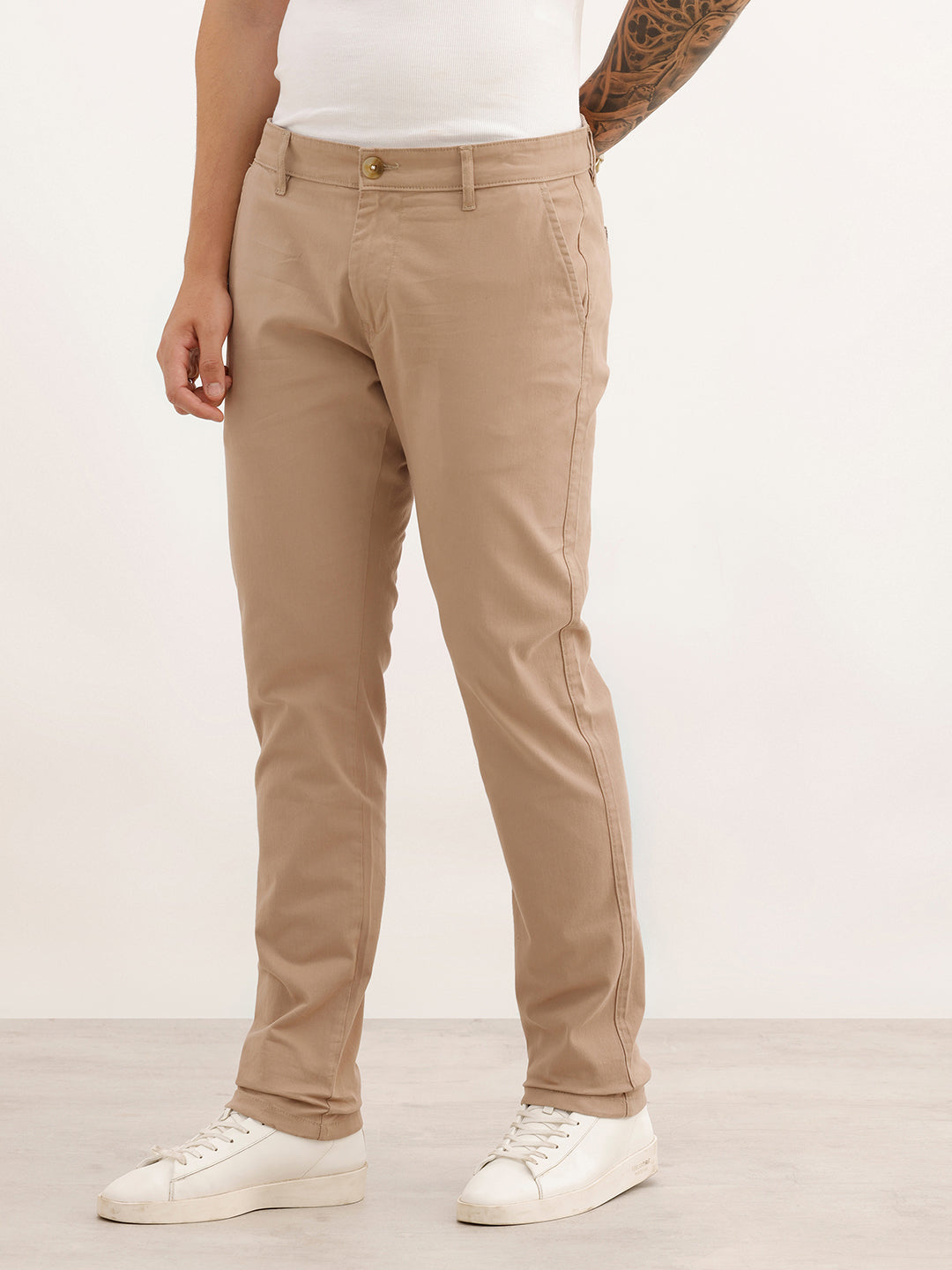 Classic Solid Slim Fit Trouser | Brown | WSTRS5021F