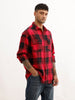Oversized Checkered Full Sleeve Shirt | Red