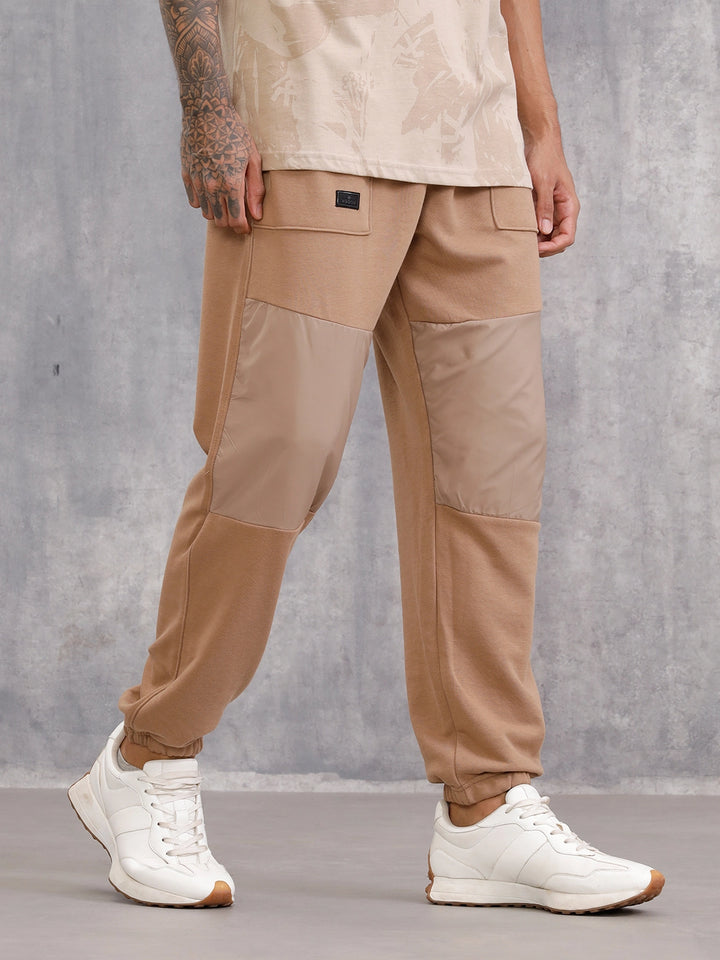 Tonal Colourblock Comfort Fit Jogger | Brown
