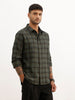 Slim Fit Checkered Shirt | Olive | WSH02FSSL0072S