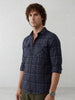 Slim Fit Double Pocket Shirt | Blue