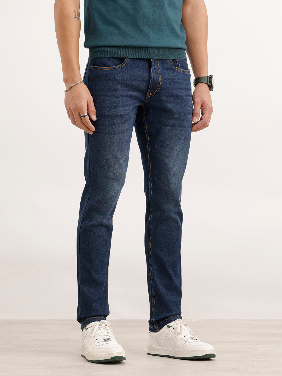 Faded Slim Fit Denim Jeans  | Blue