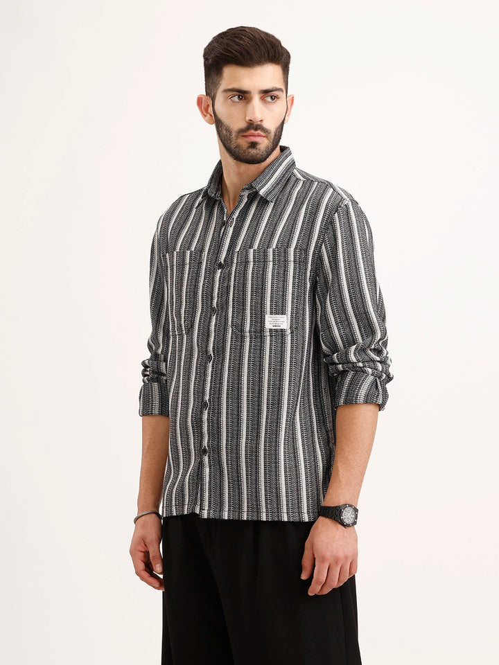 Comfort Fit Double Pocket Shirt | Black