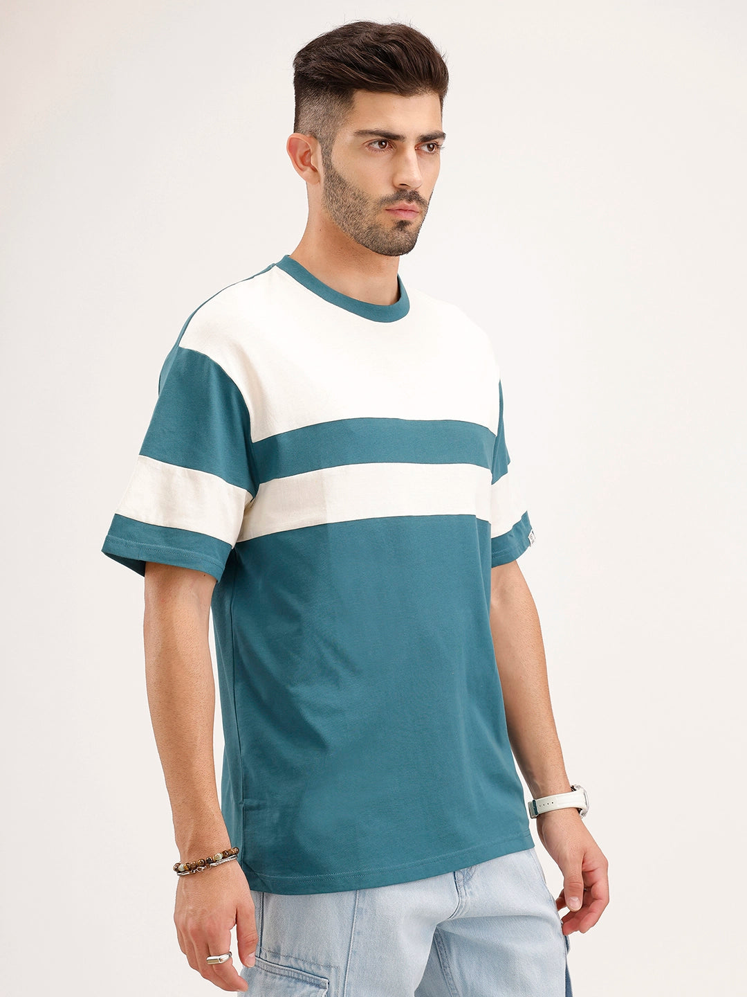 Oversized Fit Cut & Sew T-Shirt | Green