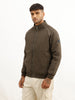Solid Regular Fit Zipper Puffer Jacket | Green