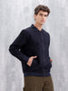 Men’s Textured Casual Bomber Jacket | Black