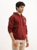 Classic Placement Printed Hooded Sweatshirt | Maroon