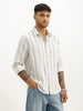 Classic Slim Fit Striped Shirt | Off White