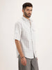 Oversized Fit Checkered Half Sleeve Shirt | White