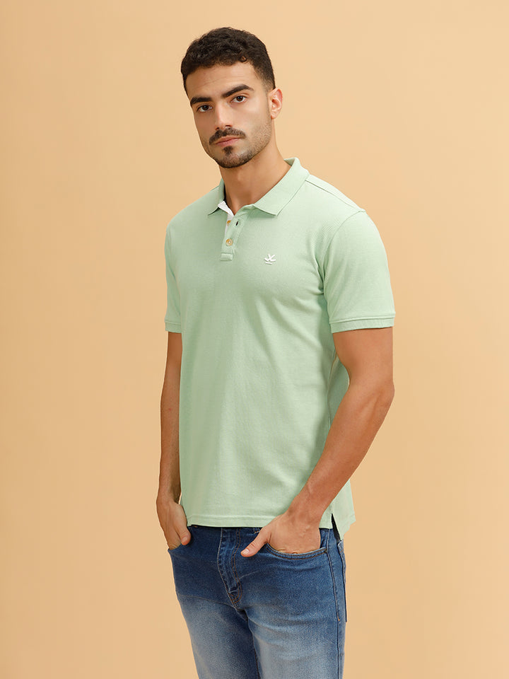 Tonal Logo Slim Fit Polo T-Shirt | Light Green