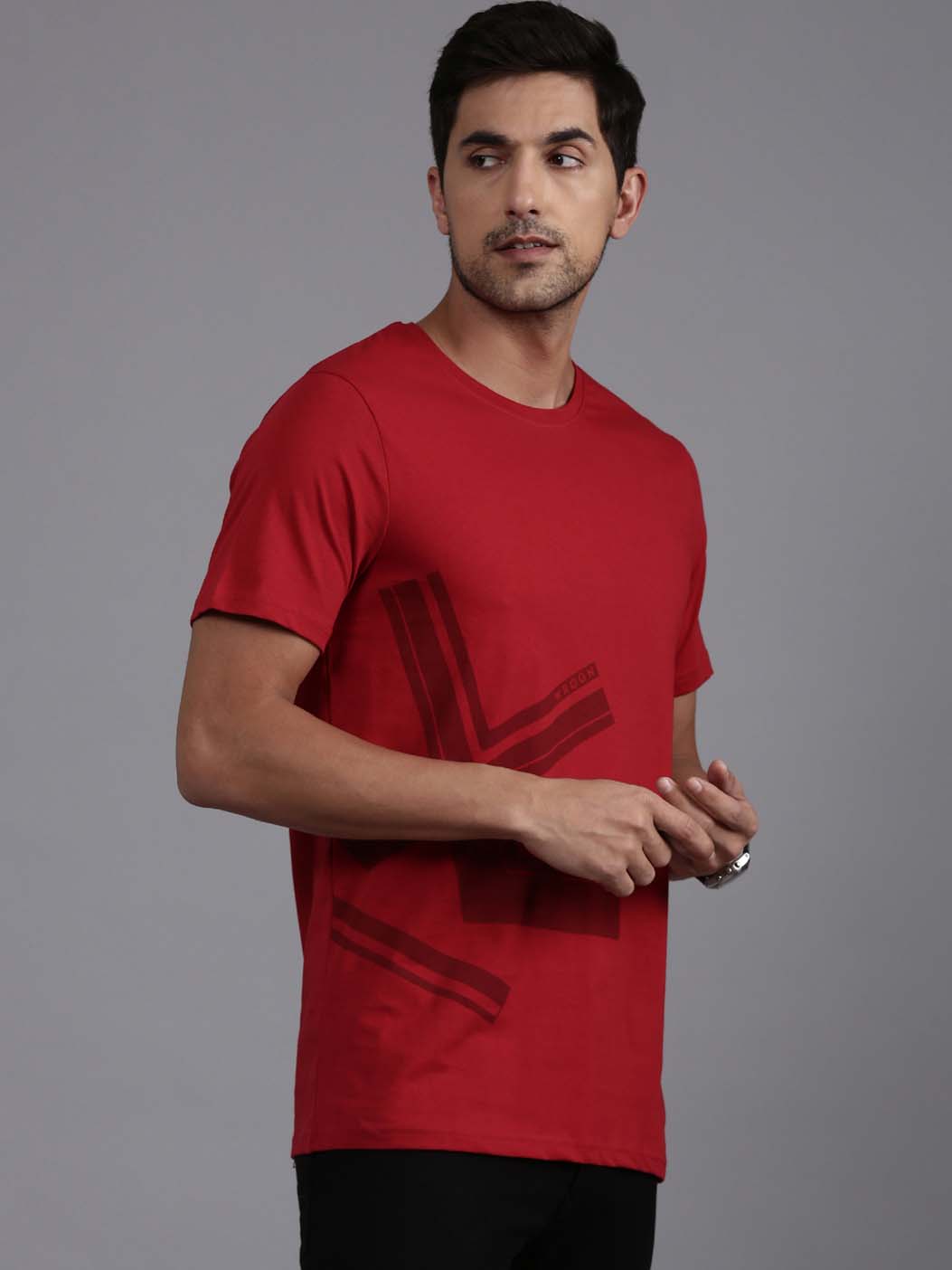 Wrogn Printed Red T-Shirt