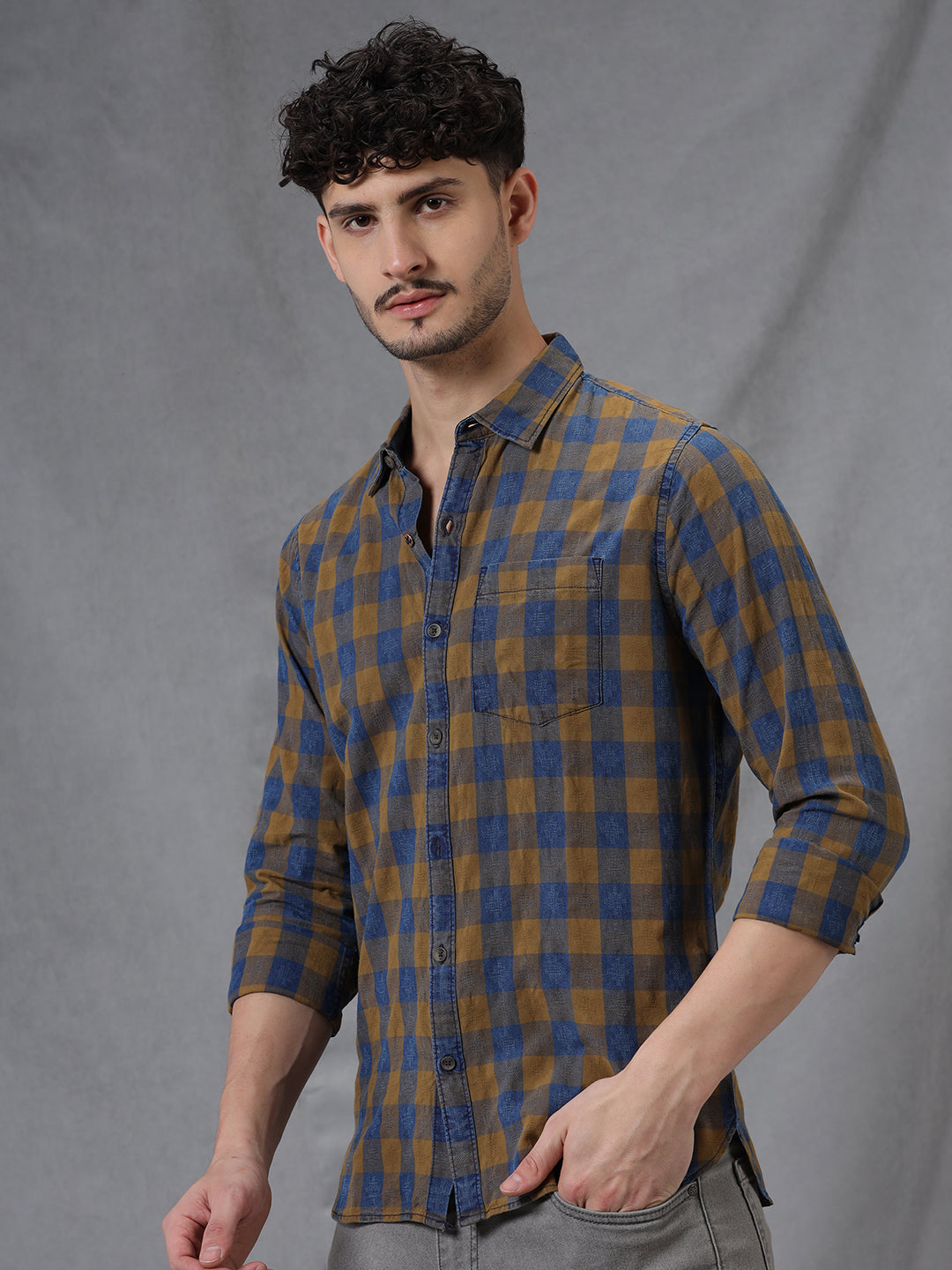 Khaki Checks Mastery Men's Shirt