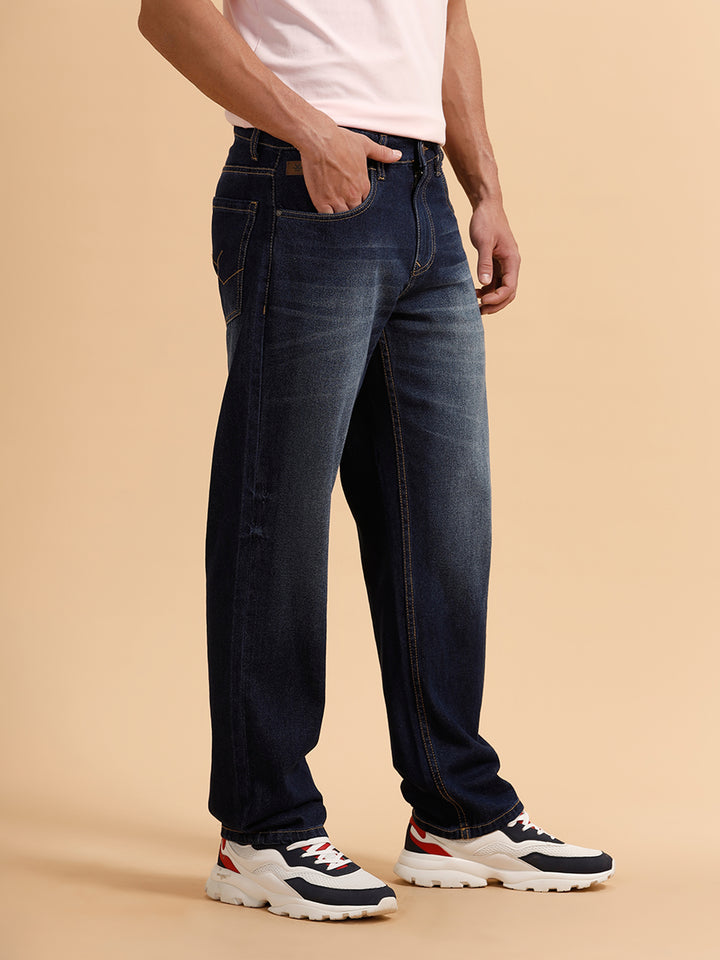 Heavy Fade Anti Fit Jeans | Dark Blue