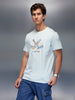 Classic Placement Printed T-Shirt   |  Light Blue