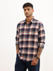 Slim Fit Checkered Full Sleeve Shirt | Navy Blue | WSH02FSSL0352S