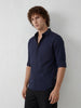 Solid Slim Fit Full Sleeve Shirt | Navy Blue