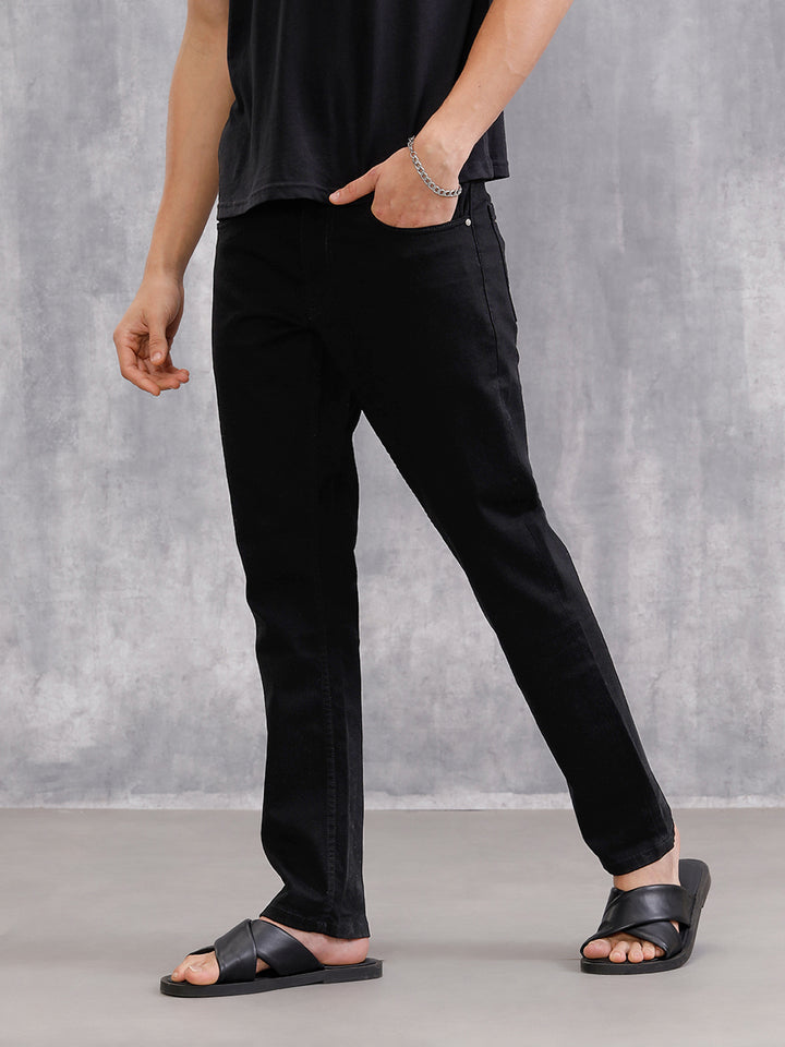Straight Fit Jet Black Jeans