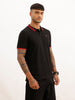 Regular Fit Tipping Collar Polo T-Shirt | Black