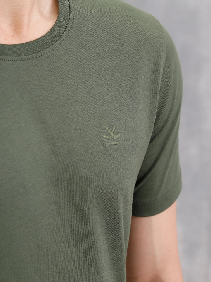 Solid Slim Fit T-Shirt | Olive