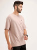 Solid HD Print T-Shirt | Brown