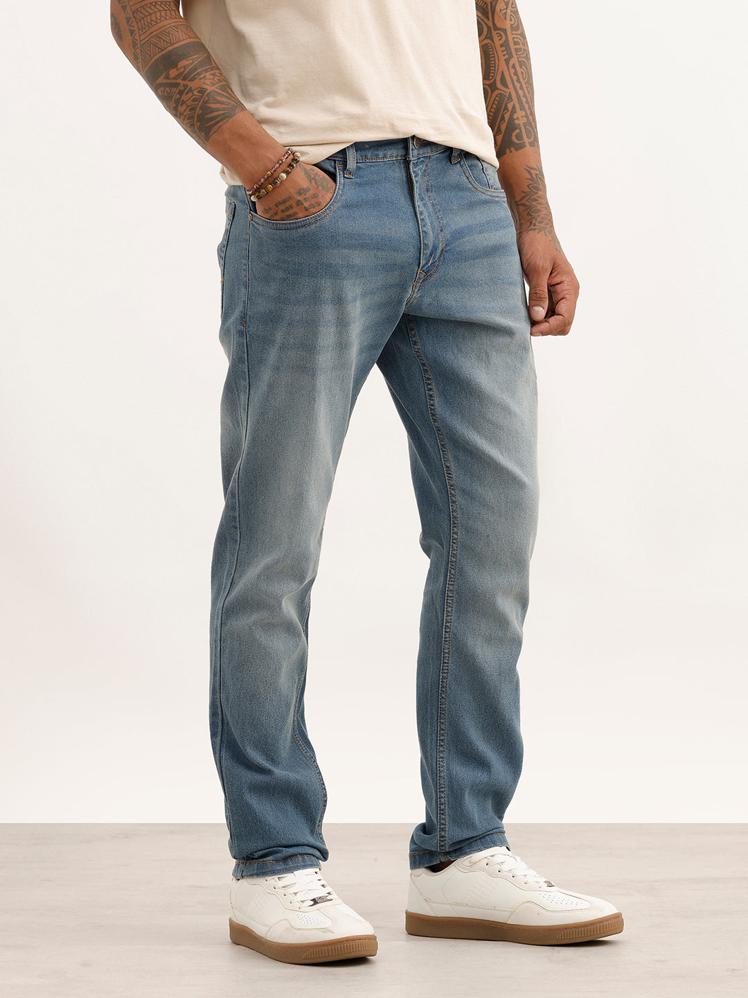 Washed Slim Fit Denim Jeans | Dark Blue