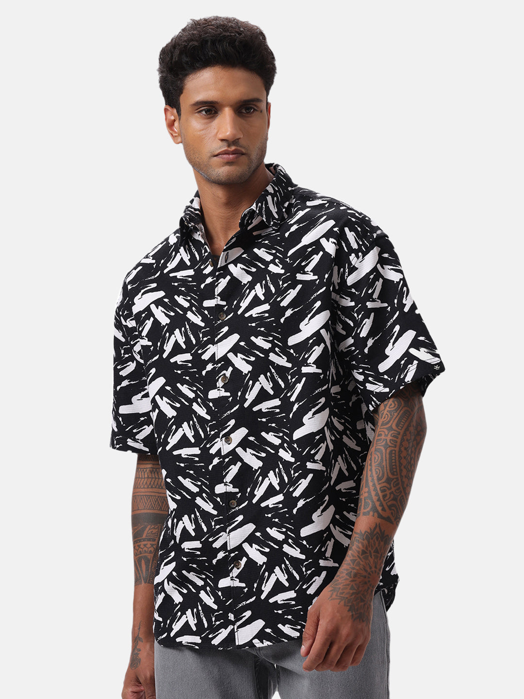 Black Graphic AOP Shirt