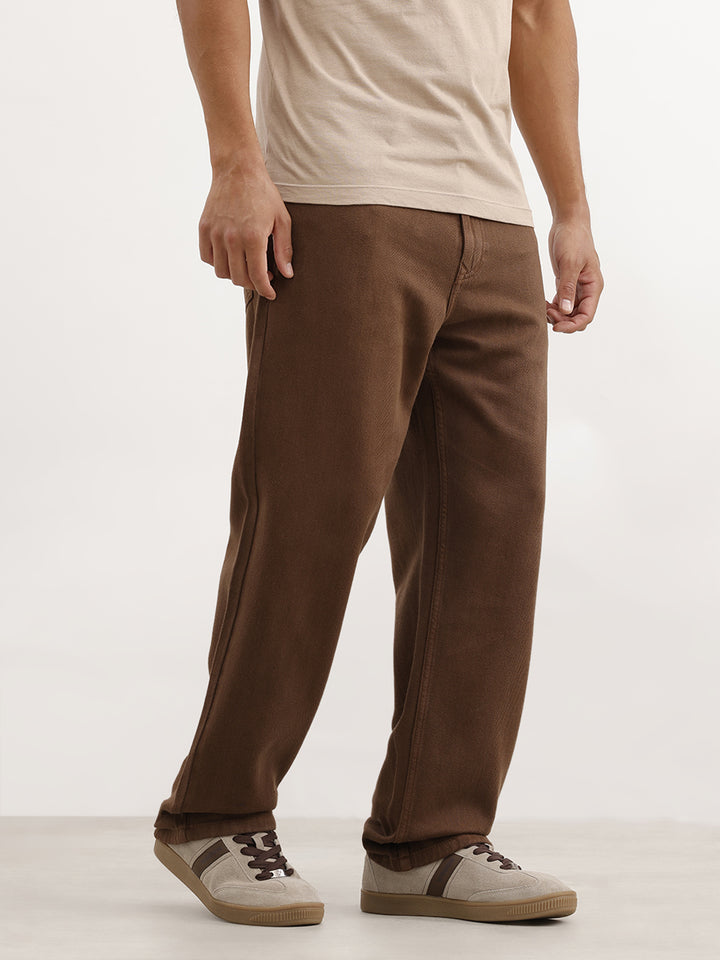 Solid Anti Fit Denim Jeans | Rust