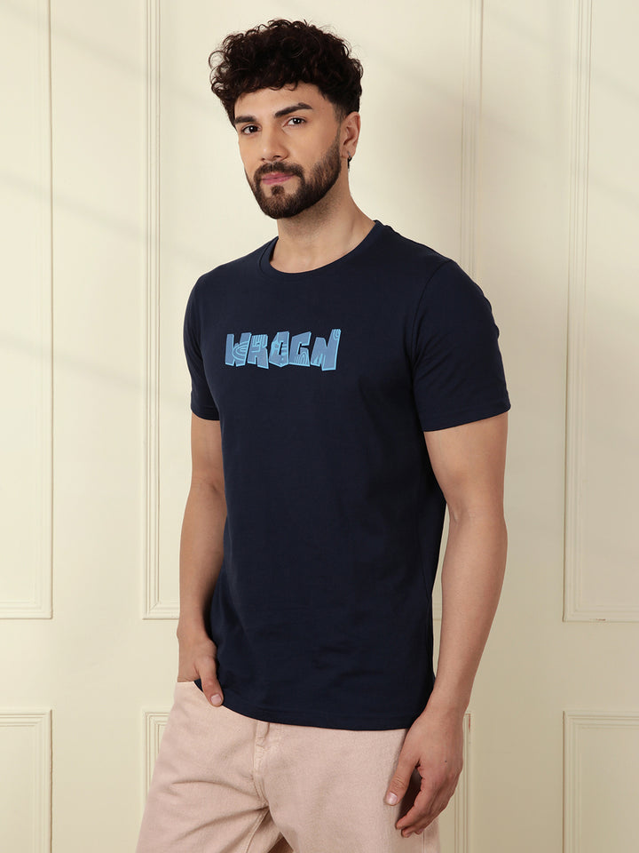 Puff Printed Slim Fit T-Shirt | Navy Blue