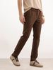 Solid Slim Fit Pleated Trouser | Brown | WTR0100SL5054M