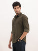 Slim Fit Solid Corduroy Shirt | Olive