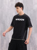 Contrast Detail Oversize T-Shirt I Black