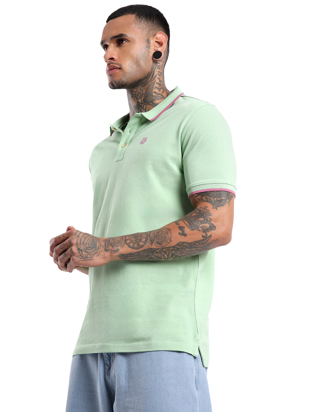 Classic Light Green Tipping Polo T-Shirt