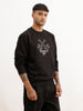 Regular Fit Foil Printed Sweatshirt | Black