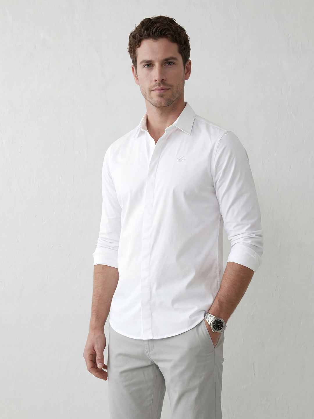 Smart Casual Shirt with Sleek Elevated Style | White