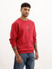 Comfort Fit Placement Printed Sweatshirt | Red