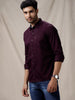 Classic Maroon Solid Cotton Shirt