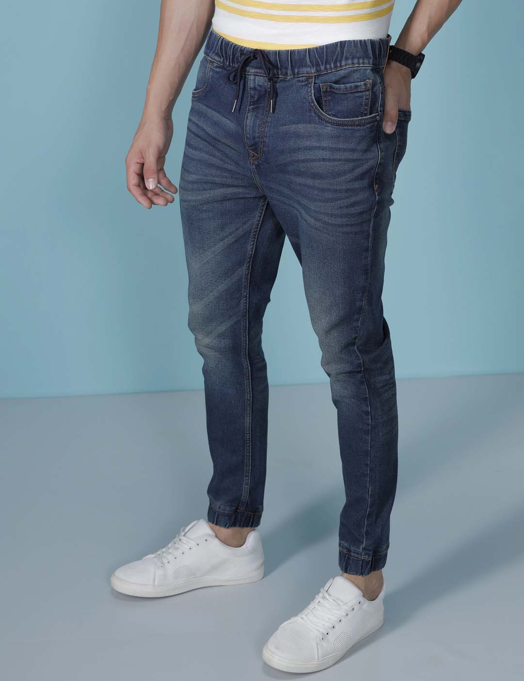 Blue Whisker Denim Jogger