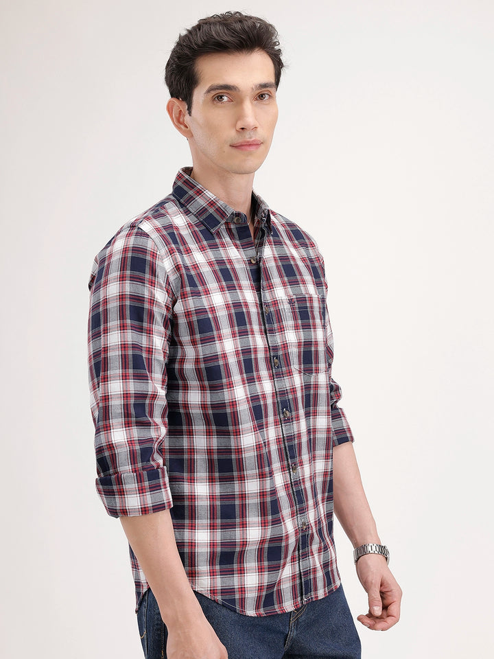 Regular Fit Checkered Shirt | Blue