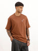 Oversized Placement Printed T-Shirt | Brown