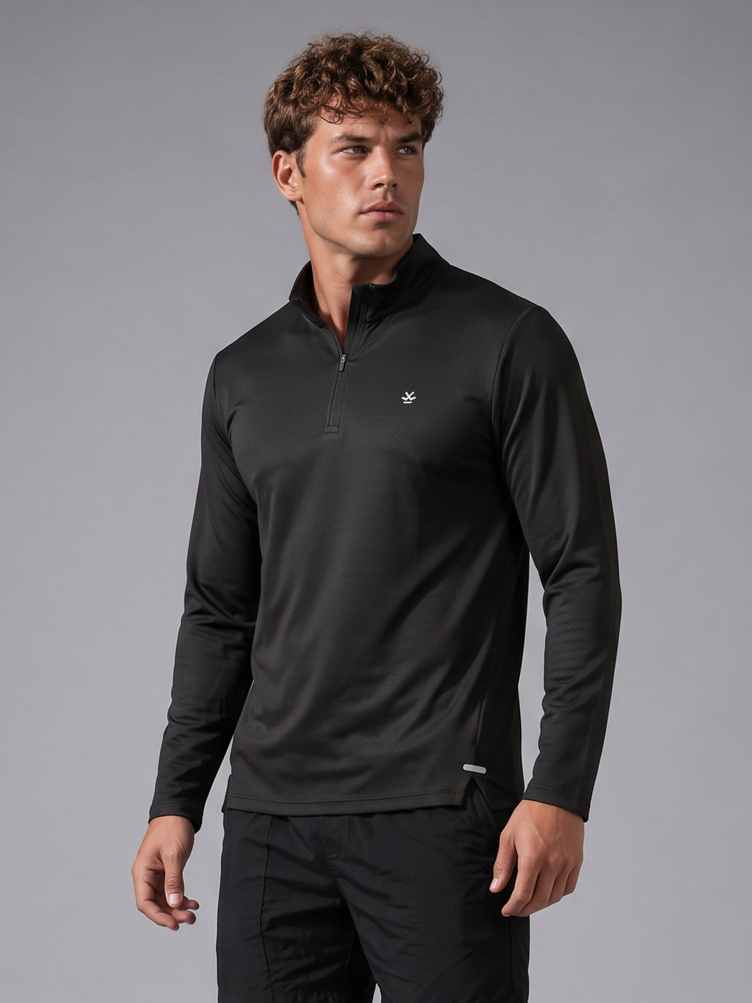Performance Quarter Zip T-Shirt | Black | WTS01FSSL1266W
