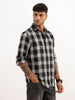 Regular Fit Full Sleeve Checkered Shirt | Black