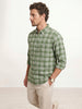 Slim Fit Checkered Shirt | Olive