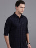 Bold Navy Checked Shirt