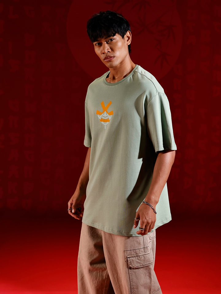 Wrogn Graphic Printed Oversized Fit T-Shirt | Green