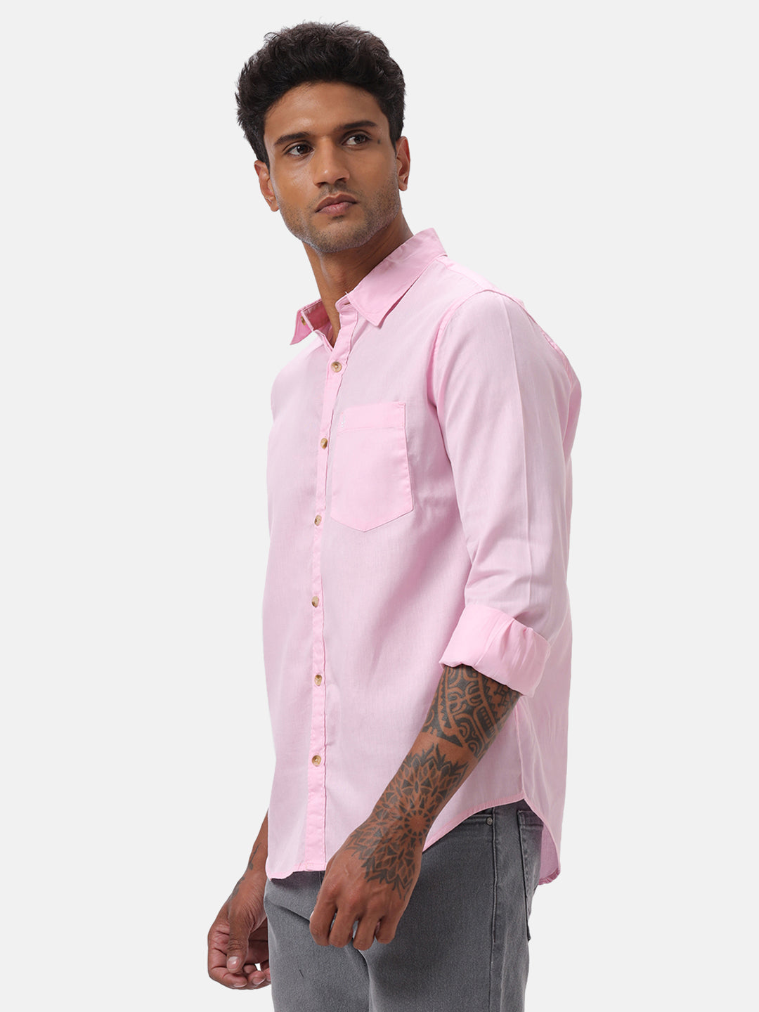 Pink Salmon Solid Shirt