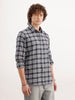 Slim Fit Checkered Shirt  | Grey