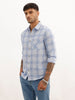 Regular Fit Checkered Shirt | Light Blue