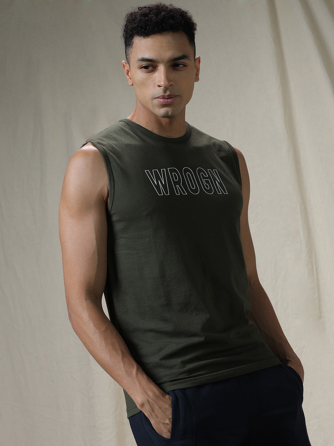 Sleeveless Olive Zone T-Shirt