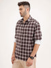 Oversized Fit Checkered Shirt | Brown